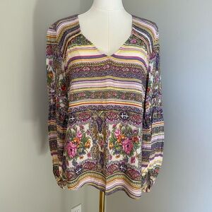 Maeve by Anthropologie Floral Multicolor Women's Boho Top